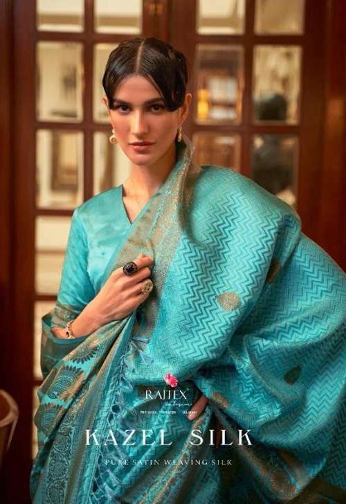 RAJTEX PRESENTS KAZEL SILK 231001-231006 SERIES WEAVING SILK DESIGNER PURE SATIN SAREE