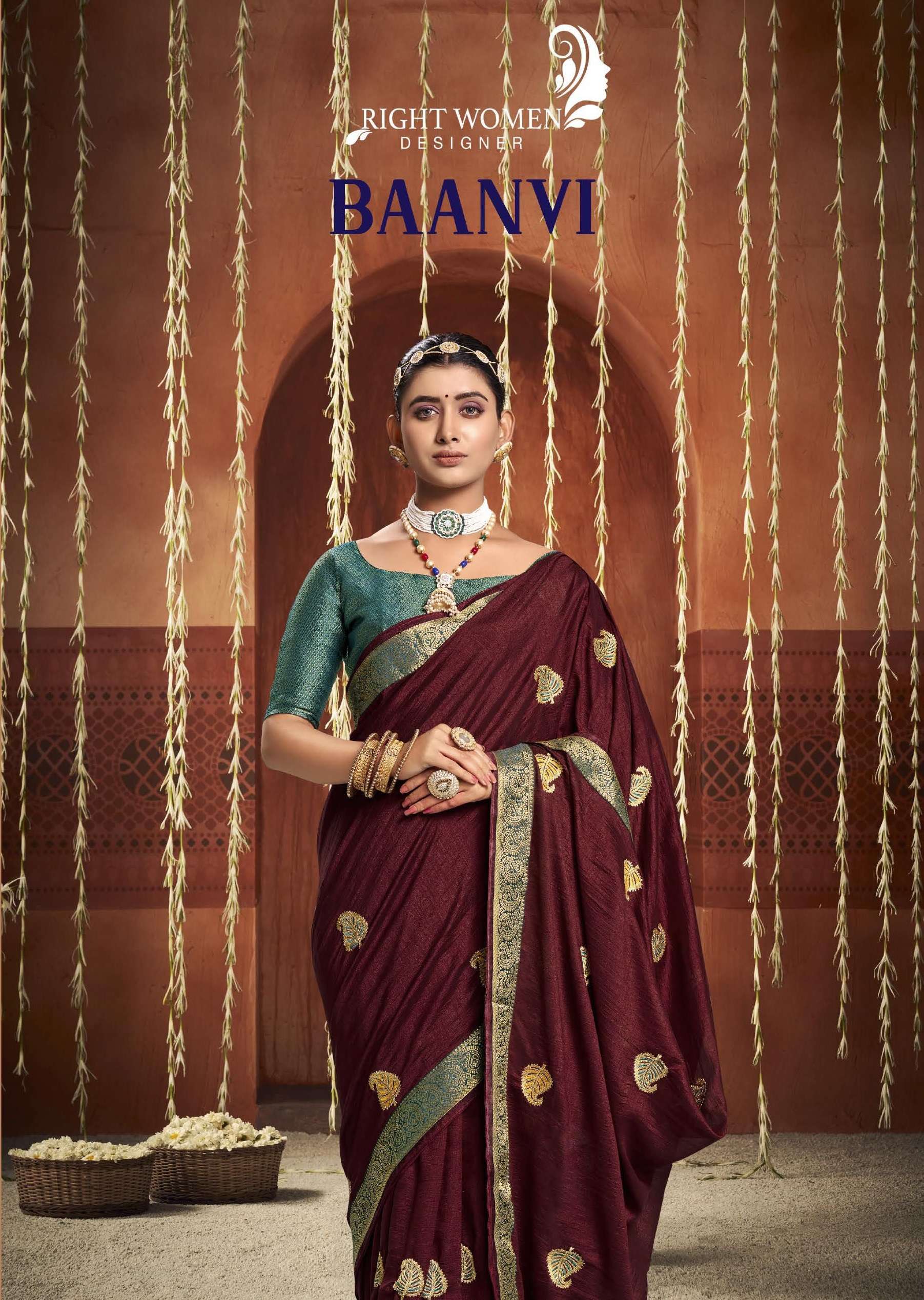 RIGHT WOMEN PRESENTS BAANVI 10001-10008 SERIES INDIAN TRADITIONAL SAREES COLLECTION AT WHOLESALE PRICE N1221