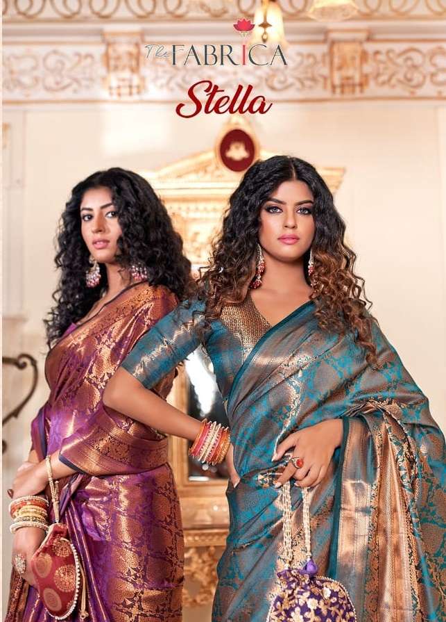 THE FABRICA PRESENTS STELLA 1001-1012 SERIES SOFT SILK DESIGNER SAREES COLLECTION AT WHOLESALE PRICE 7255