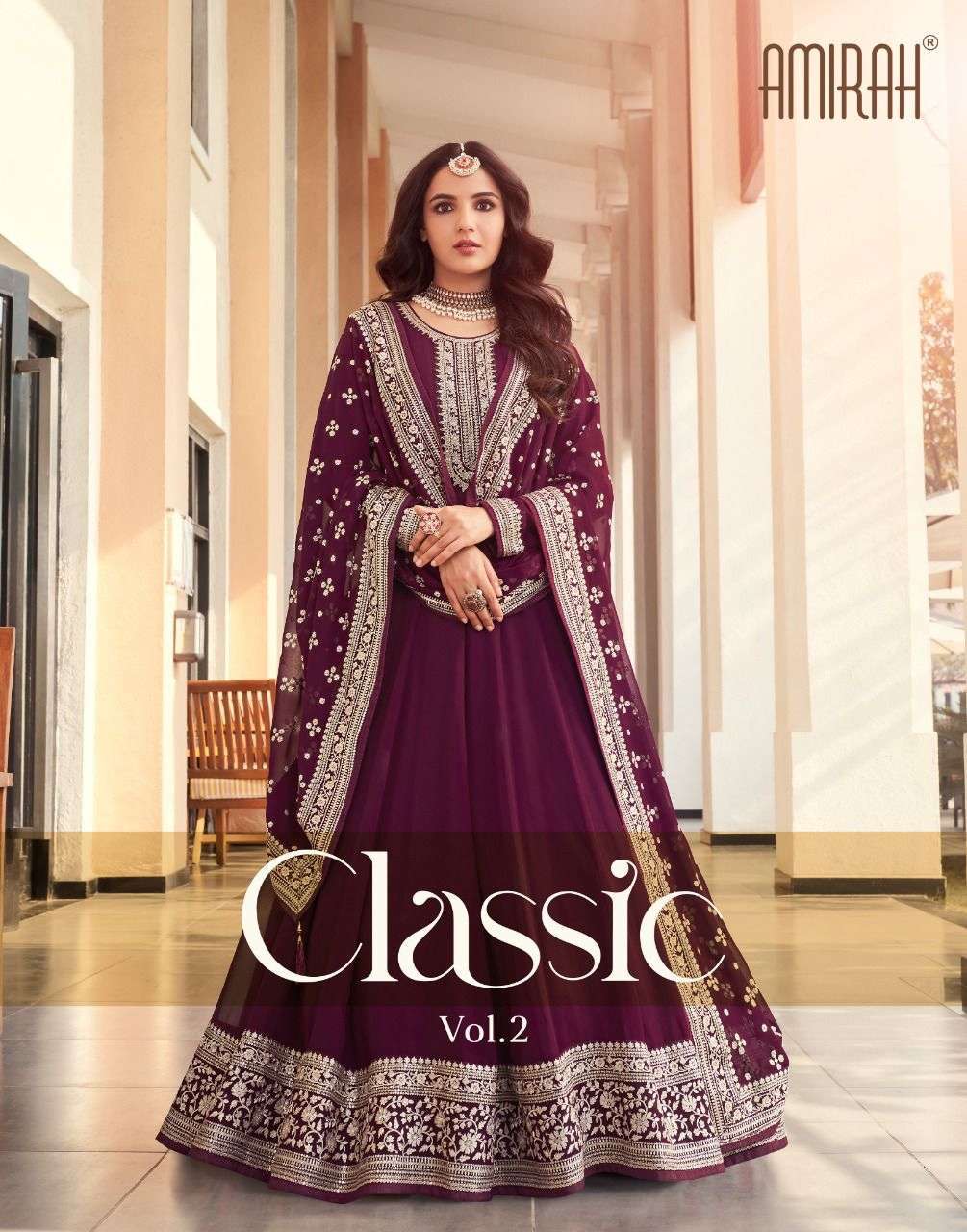 AMIRAH PRESENTS CLASSIC VOL-2 16061 TO 16064 SERIES GEORGETTE ANARKALI WEDDING SUITS COLLECTION AT WHOLESALE PRICE 7913