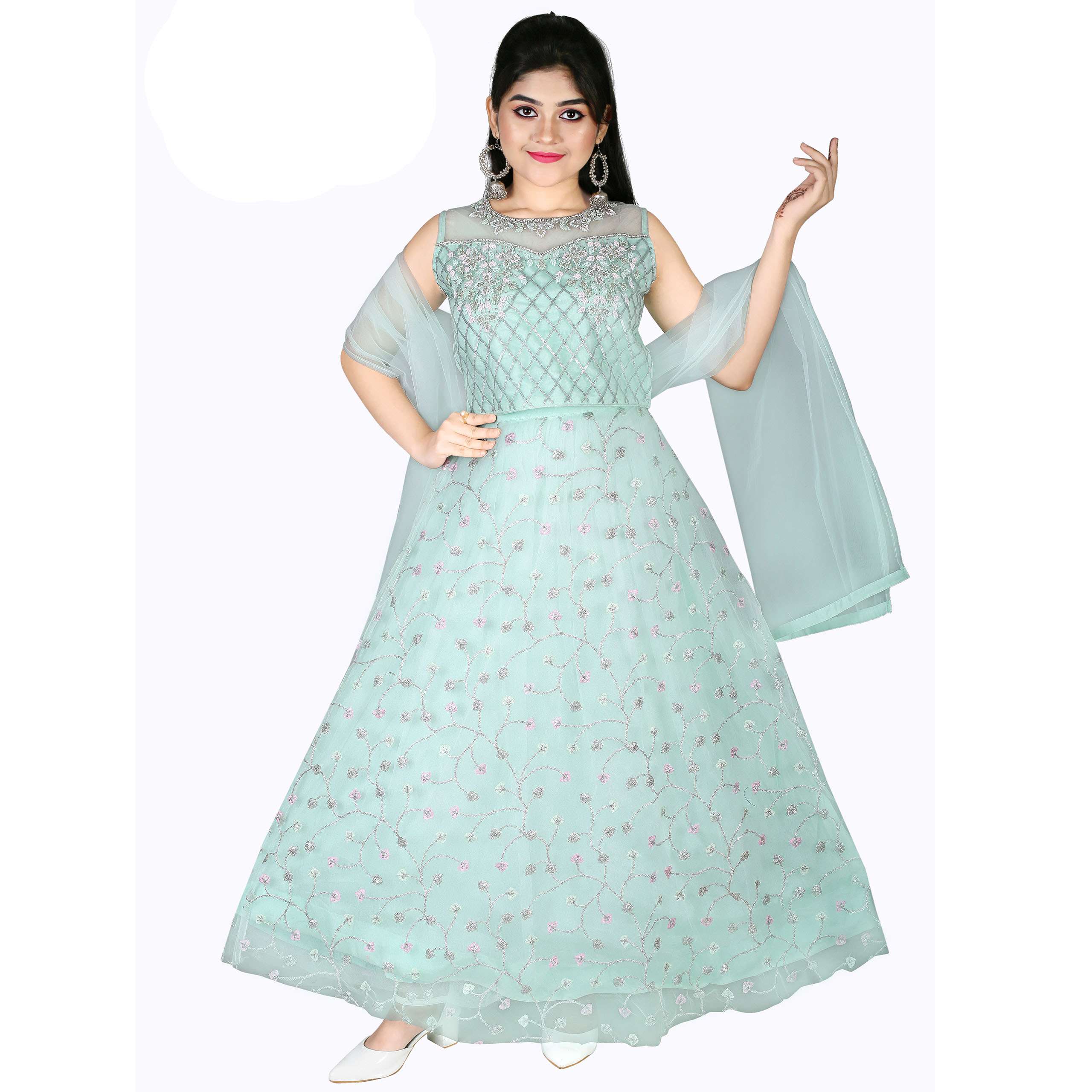 Balaji Emporium Presents Kids Wear Special Designer Indian Party Wear Net Anarkali Salwar Kameez Suit Girlish Dress Collection At Best Price 3025