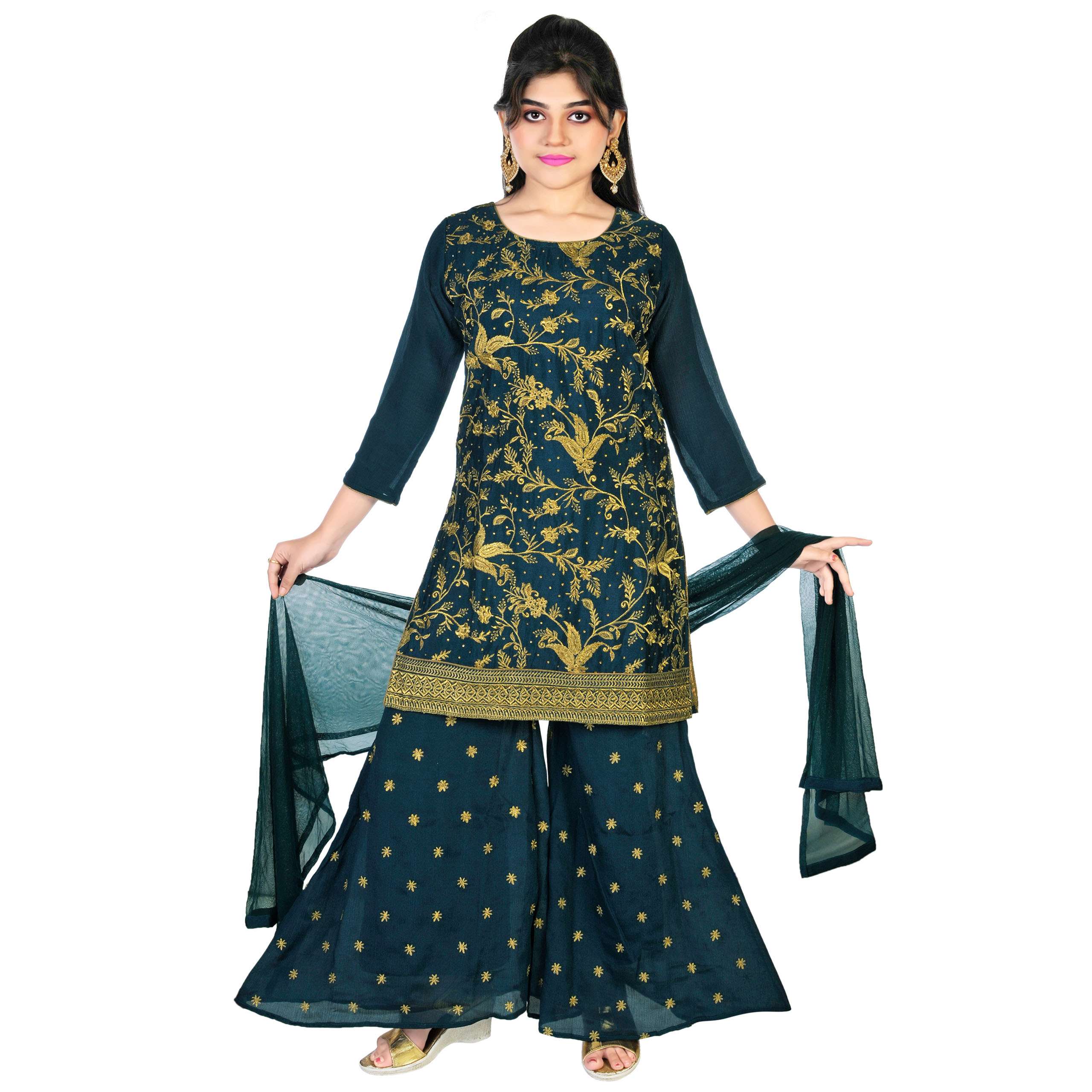 Balaji Emporium Presents Kids Wear Special Designer Indian Party Wear Sharara Salwar Kameez Suit Girlish Dress Collection At Best Price 1118