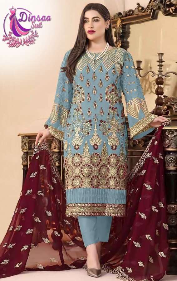 DINSAA SUIT PRESENTS 167 COLOURS INDIAN PAKISTANI SALWAR SUITS COLLECTION AT WHOLESALE PRICE N1233