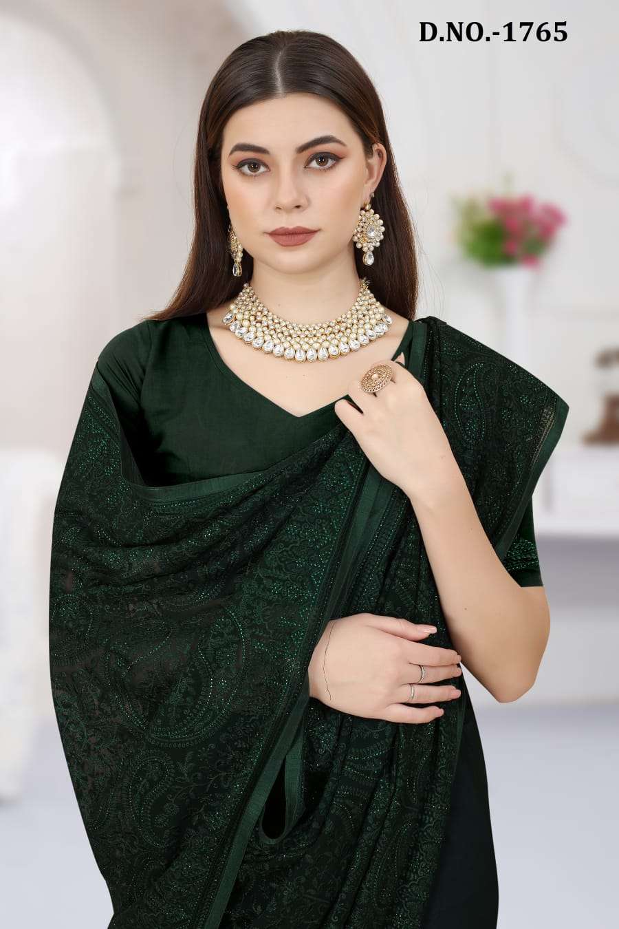 SHRI BALAJI EMPORIUM ABHILASA DNO 1761 - 1767 SERIES WOMEN INDIAN DESIGNER GEORGETTE PARTY WEDDING WEAR SAREE AT WHOLESALE  PRICE 