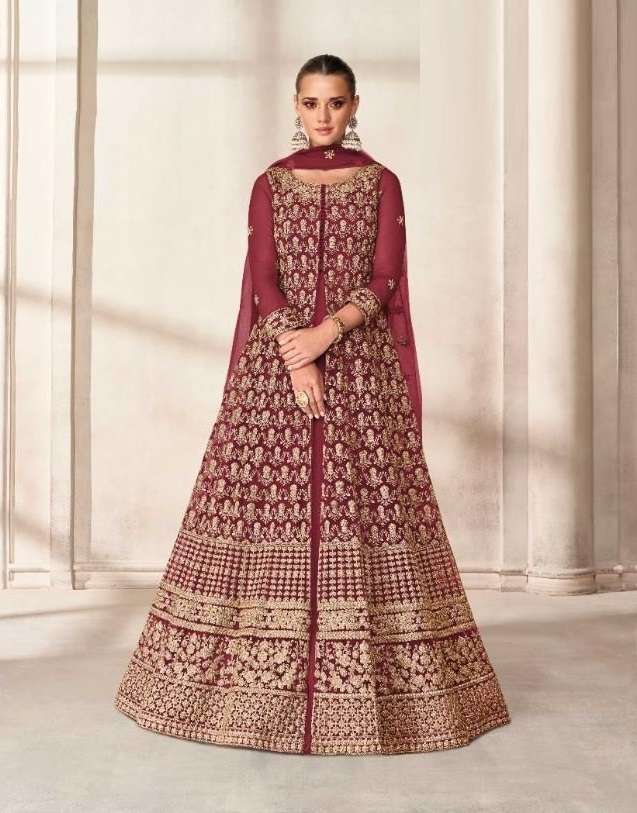 Aashirwad Prish Dno 9199 - 9203 Series Women Indian Traditional Heavy Aanrkali Long Bridal Wedding Party Wear Salwar Kameez  Suit  At Wholesale price 