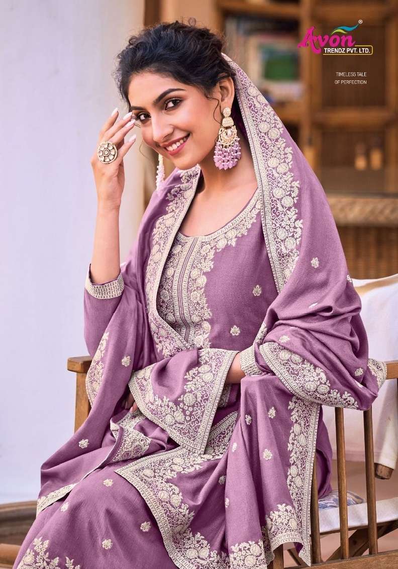 Avon Presents Jharokha Vol-3 D.No JH-834 to 838 Series Indian Festive Wear Suit Collection at Wholesale Price