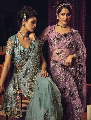 MN Swarovski  vol-6 Dno 6701 - 6712 Series Women Indian Designer Bollywood style Net Saree Party Wedding Cocktail Wear sari 