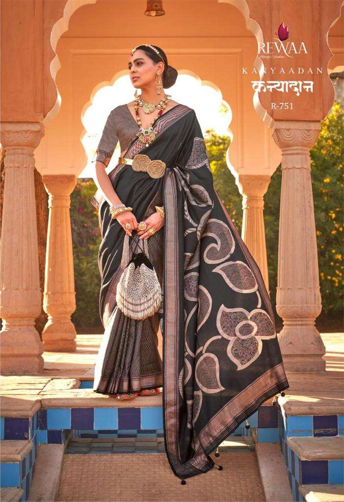 Rewaa Presents Kanyadaan R-743 To 754 series Indian Party Wear, Wedding Wear Soft Kachhi Silk Saree Collection At Best Price