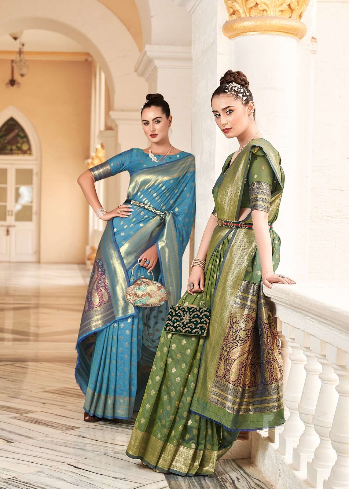 Shri Balaji Emporium Presents Raaga Silk 129001To 129006 Designer Saree Collection At Best Price