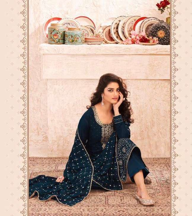 Gulkayra Presents Nazmin D.NO-7001 to 7005 Series Indian Designer Party Wear Suit Collection at Best Price