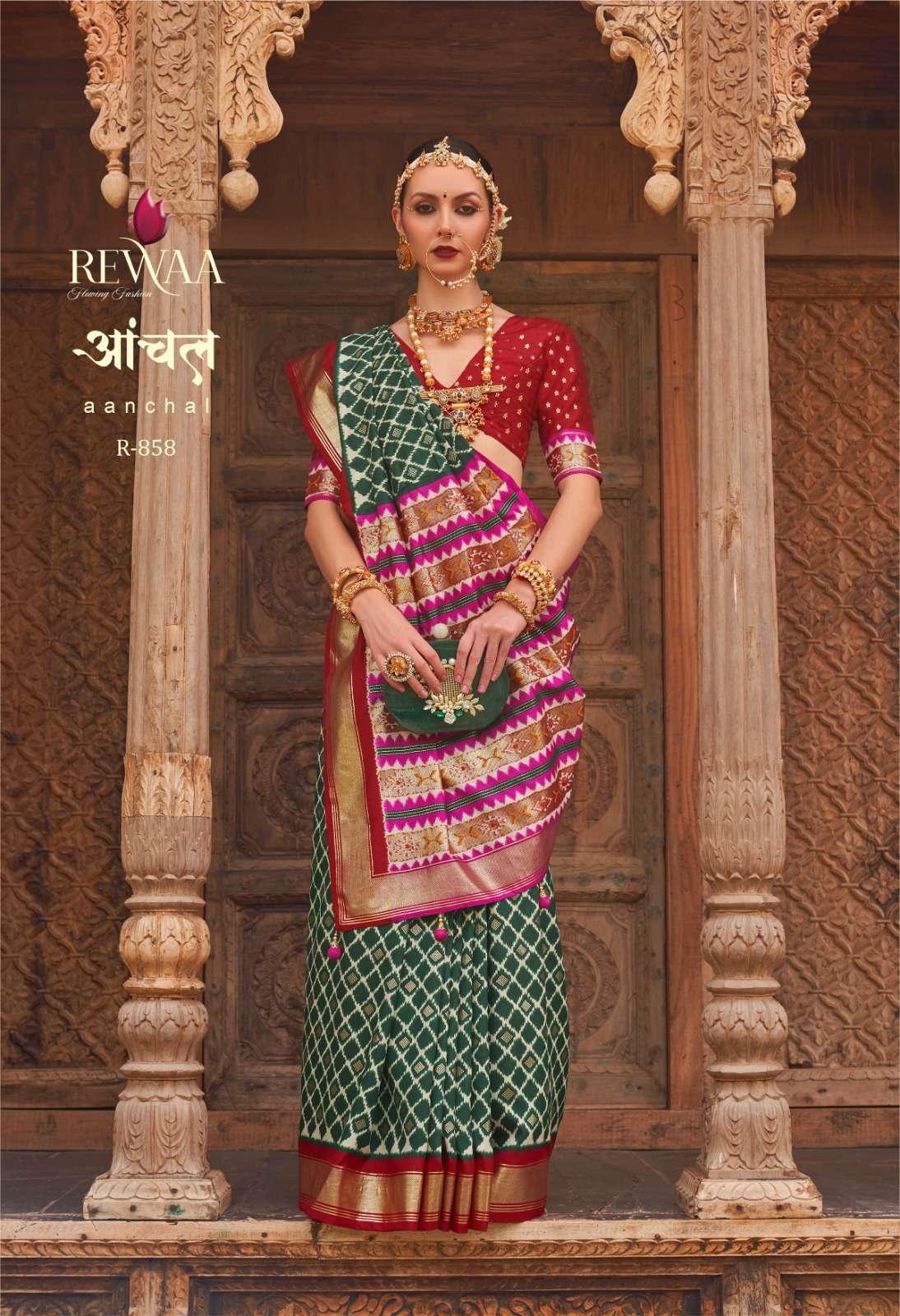 Manjula Presents Reewa Aanchal R-858 To R- 569 Series Latest Designer Saree Collection At Best Wholesale Price 