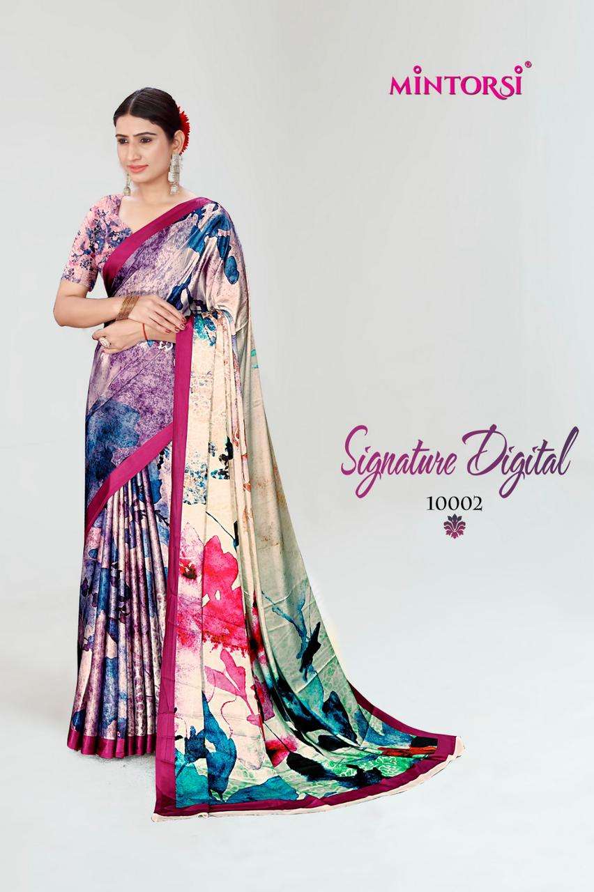 Mintorsi Presents Signature Digital Latest Indian Designer Saree Collection At Best Wholesale Price