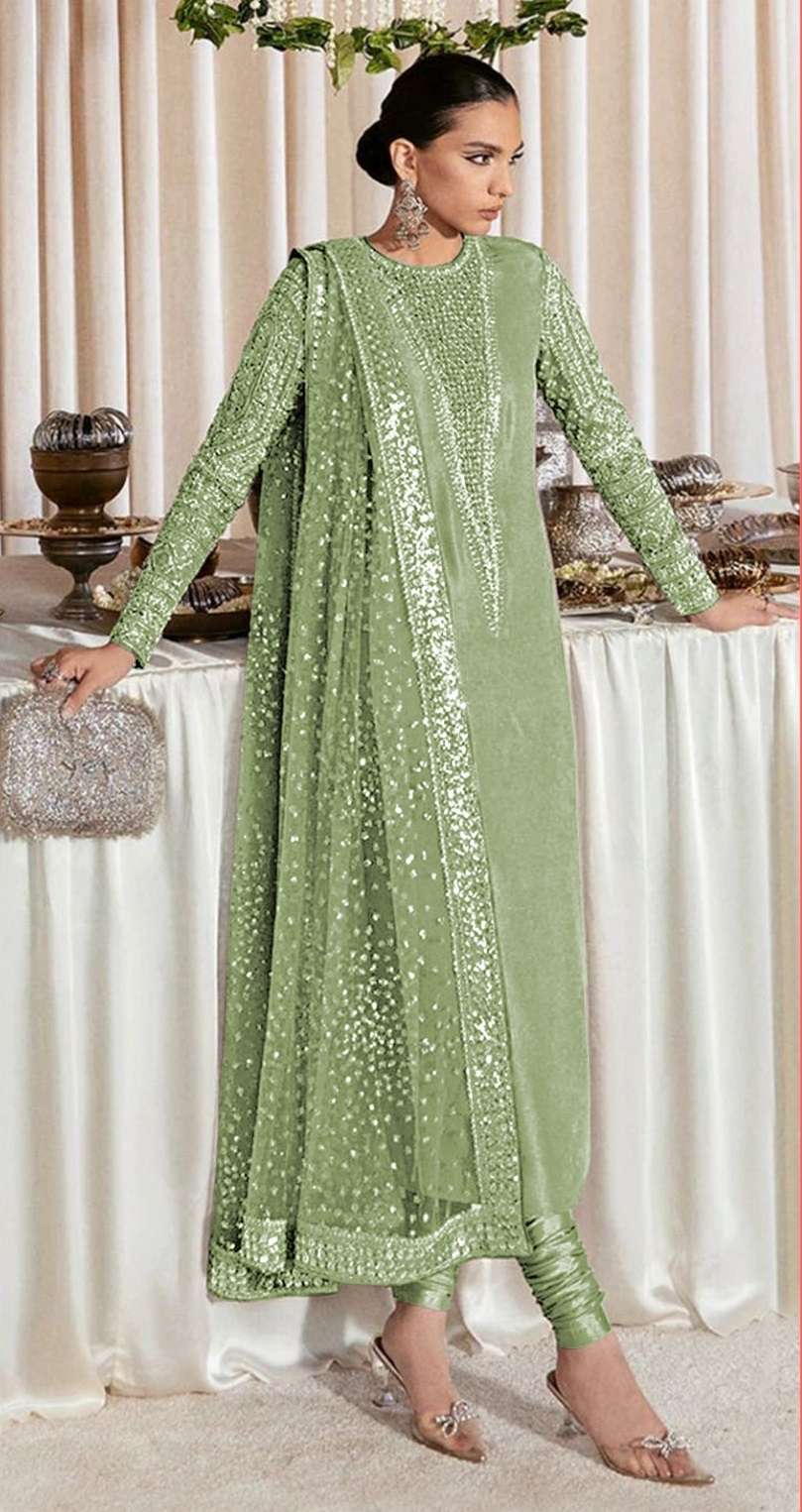 Sajawat Presents Dinsaa D.No-184 Series Latest Hit Designer Pakistani Suits At Best Wholesale Price
