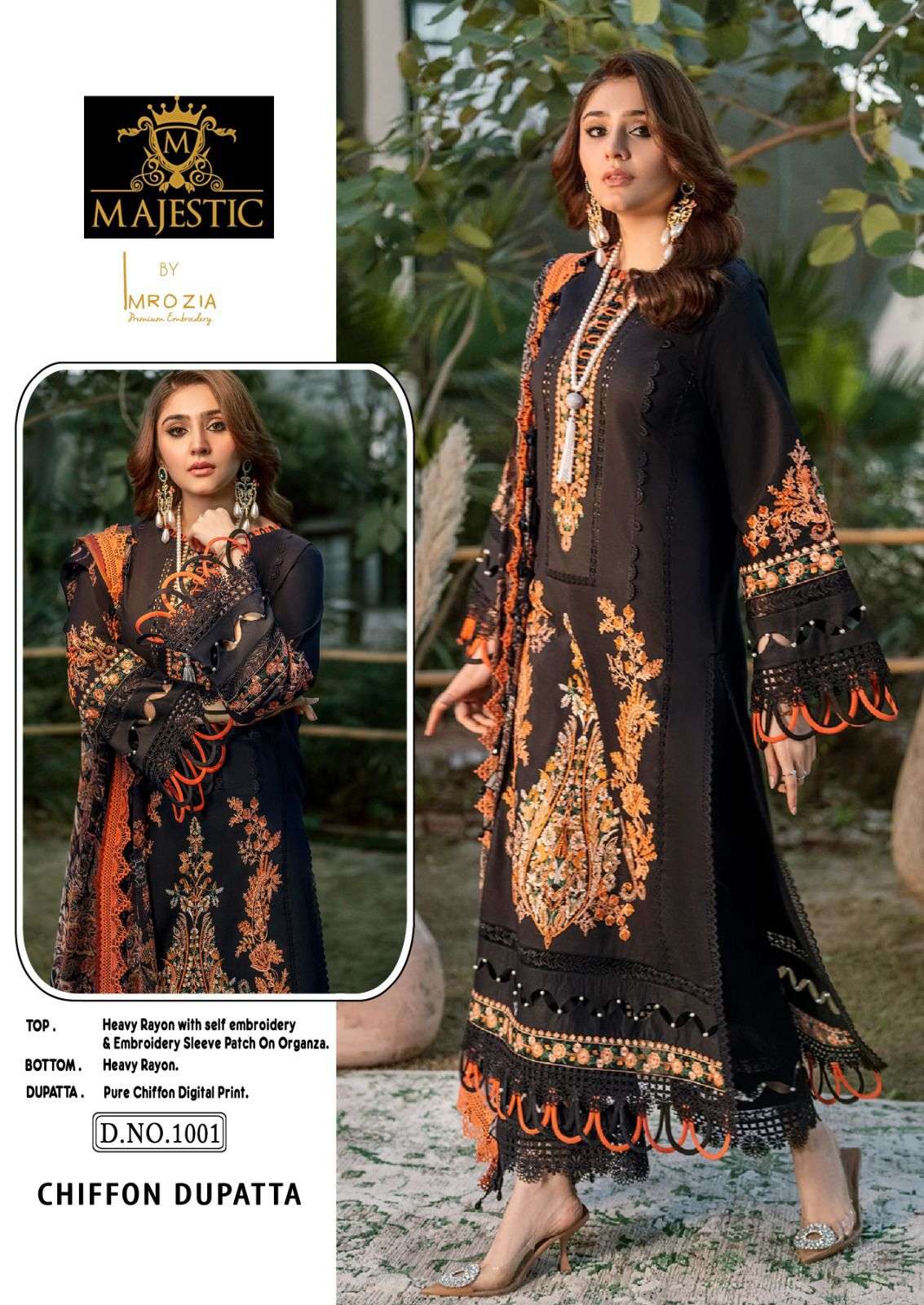 MAJESTIC PRESENTS 1001 GEORGETTE PAKISTANI DESIGNER SUITS COLLECTION AT WHOLESALE PRICE 