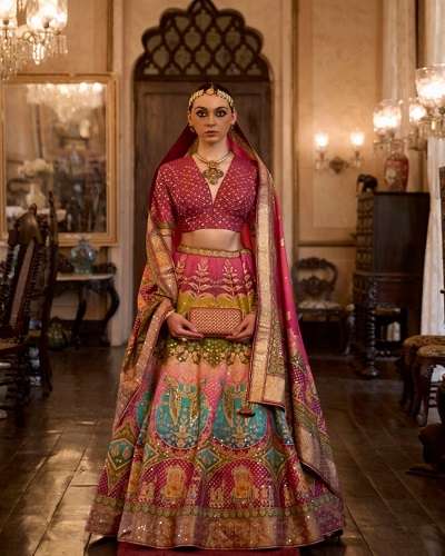 Manjula Presents Taj Mahal Series Latest Hit Designer Silk Bridal Wear Lehenga Collection At Best Wholesale Price 