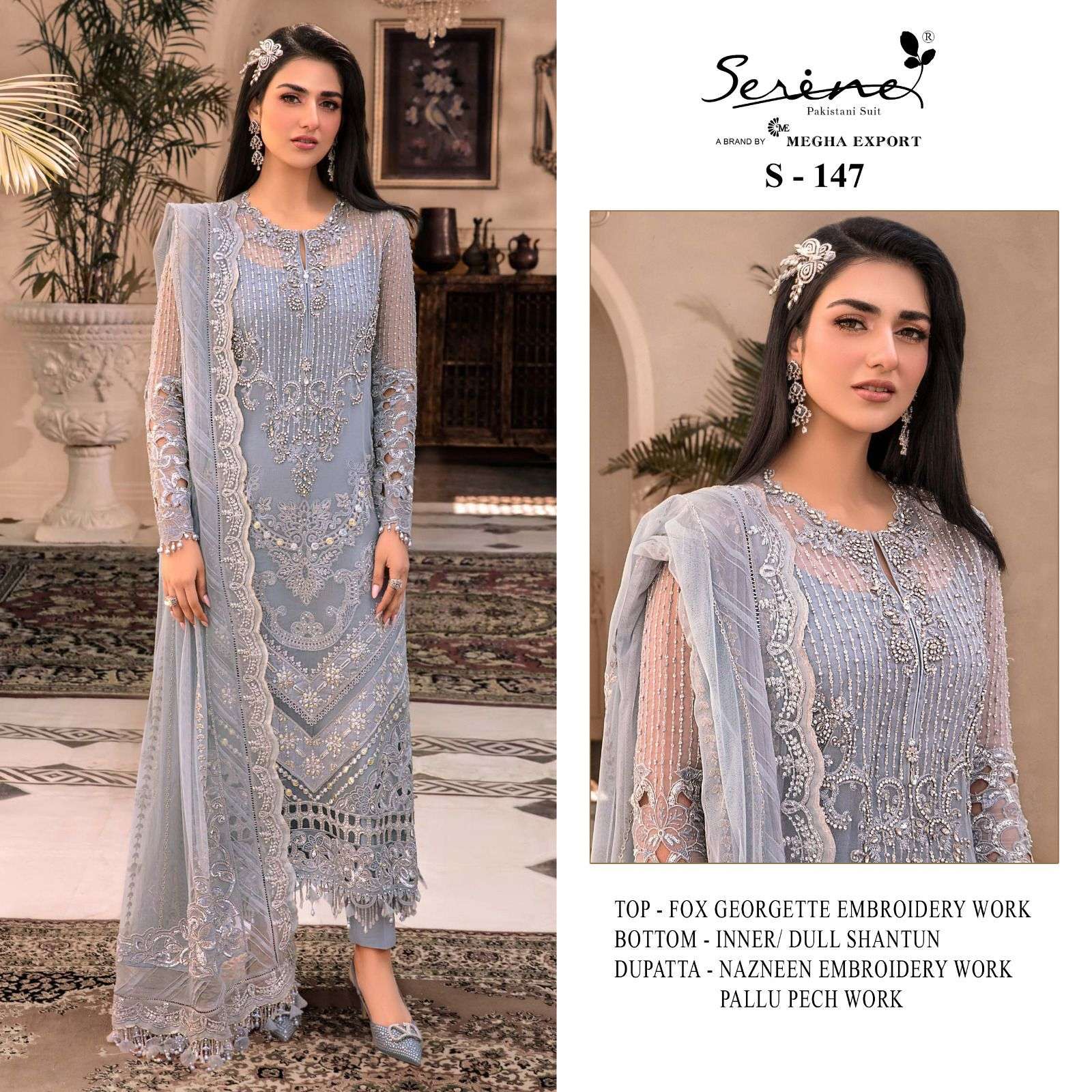 Serine Presents S - 147 Letest Designe Pakistani Suit At Best Wholesale Price