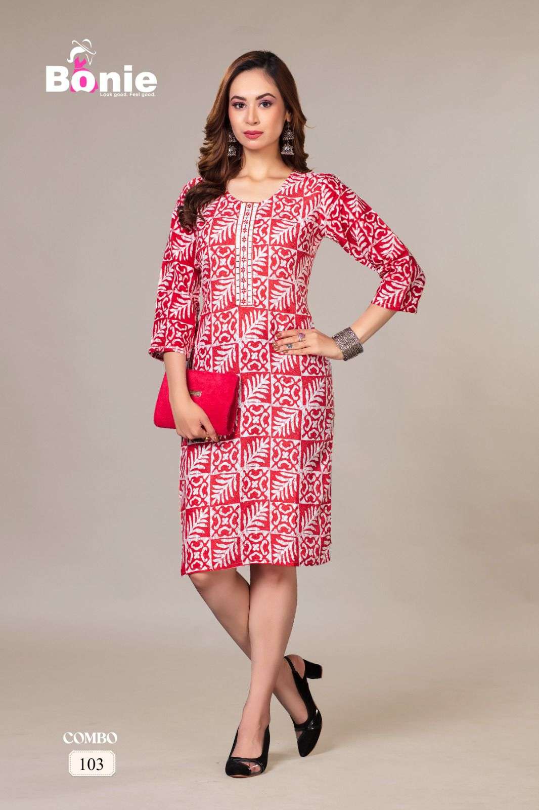 Bonie Battik Casual Wear Batik Printed Rayon Kurti 