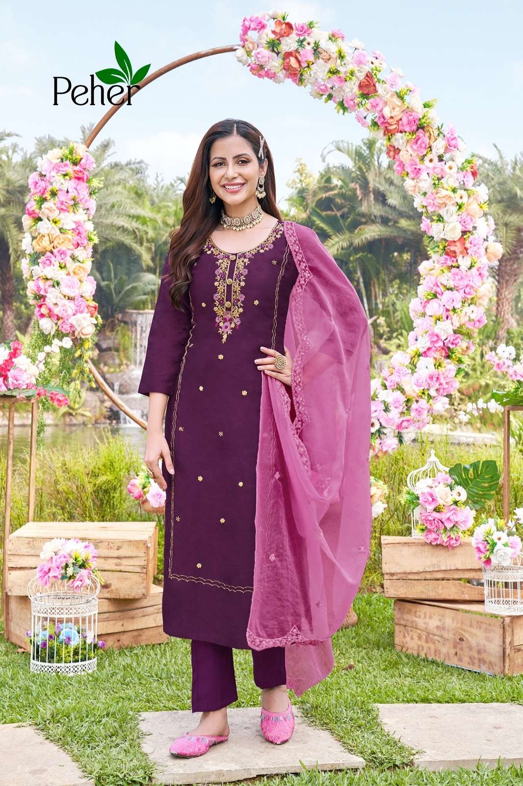 Peher Blossom Vol-3 Ready-To-Wear Formal Wear And Festival Wear Silk Kurti Set Collection