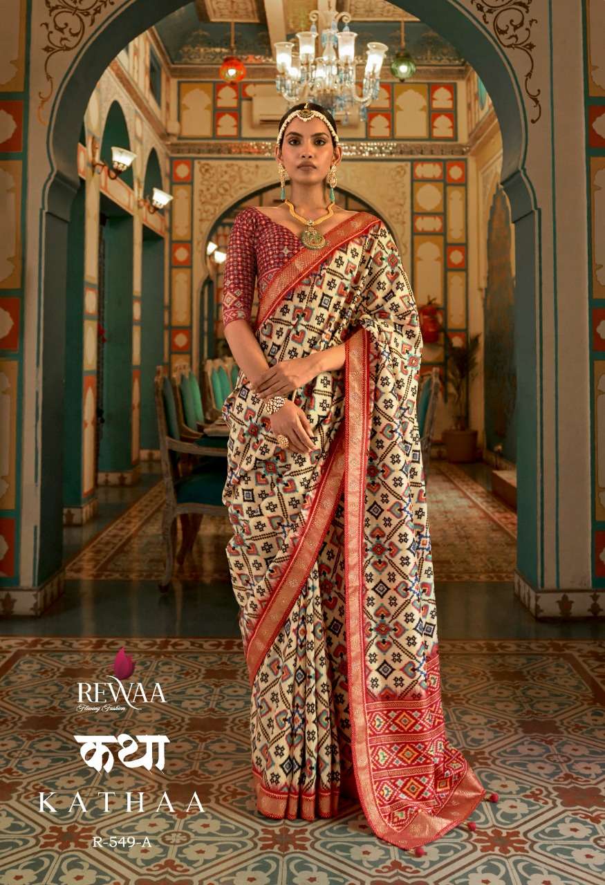 Rewaa Katha R-549 & R-550 Smooth Patola Traditional Saree Collection