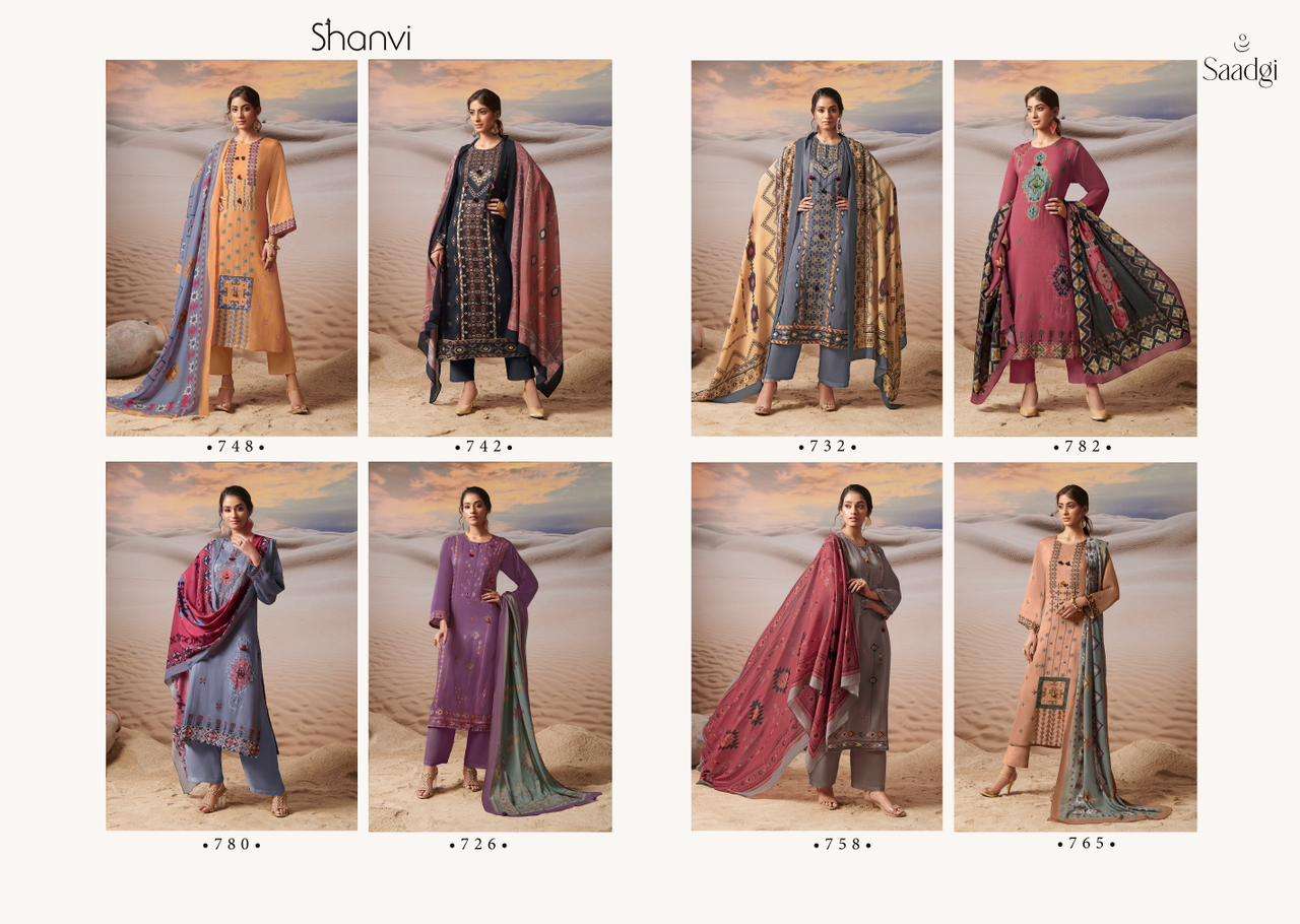 Saadgi Shanvi  Cotton Satin Printed Salwar Suit Dress 3 pic Set
