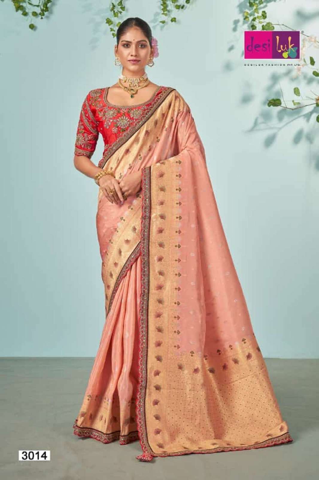 Desiluk D.no- 3006 To 3014 Fancy Designer Part Festival Function & Wedding Wear Silk Saree Collection