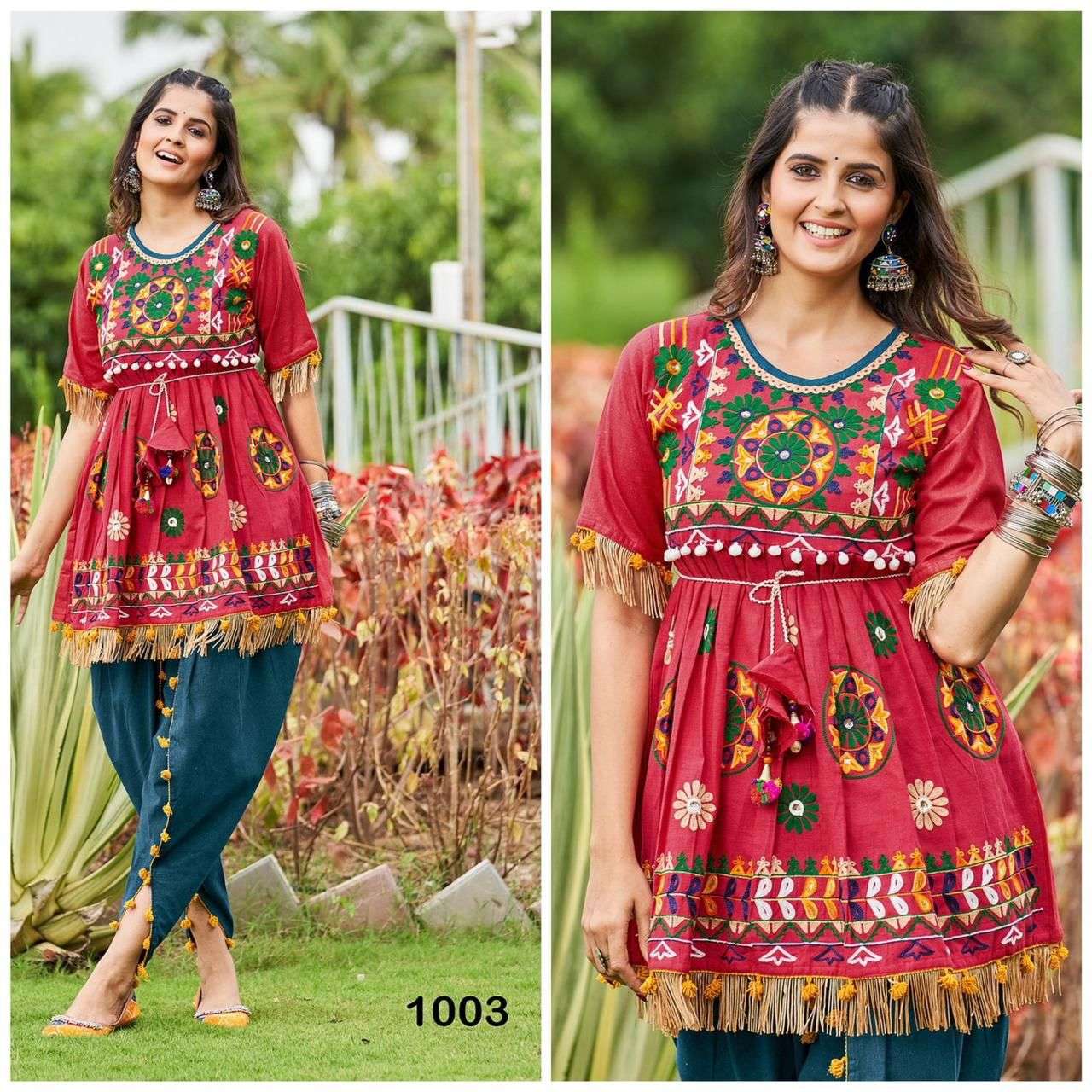 Gujarati traditional navrarti wear with amazing craftsmanship of designs and patterns