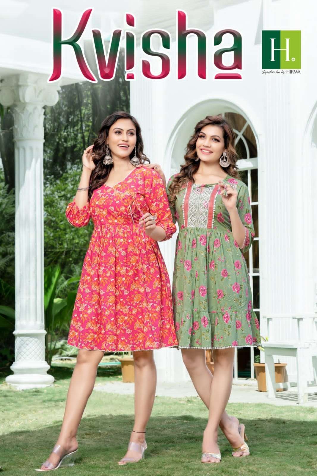 Hirwa Kvisha Cotton Cambric Jaipuri Print Fancy Tunic