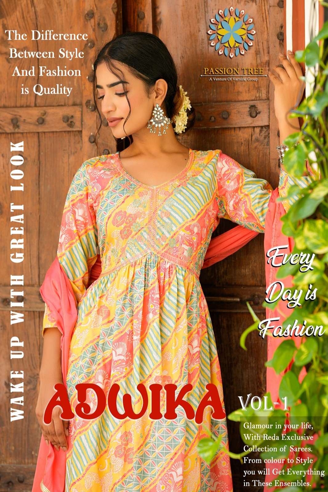 Passion Tree Adwika vol 1 Aliya Cut Kurti Pant and Dupatta 
