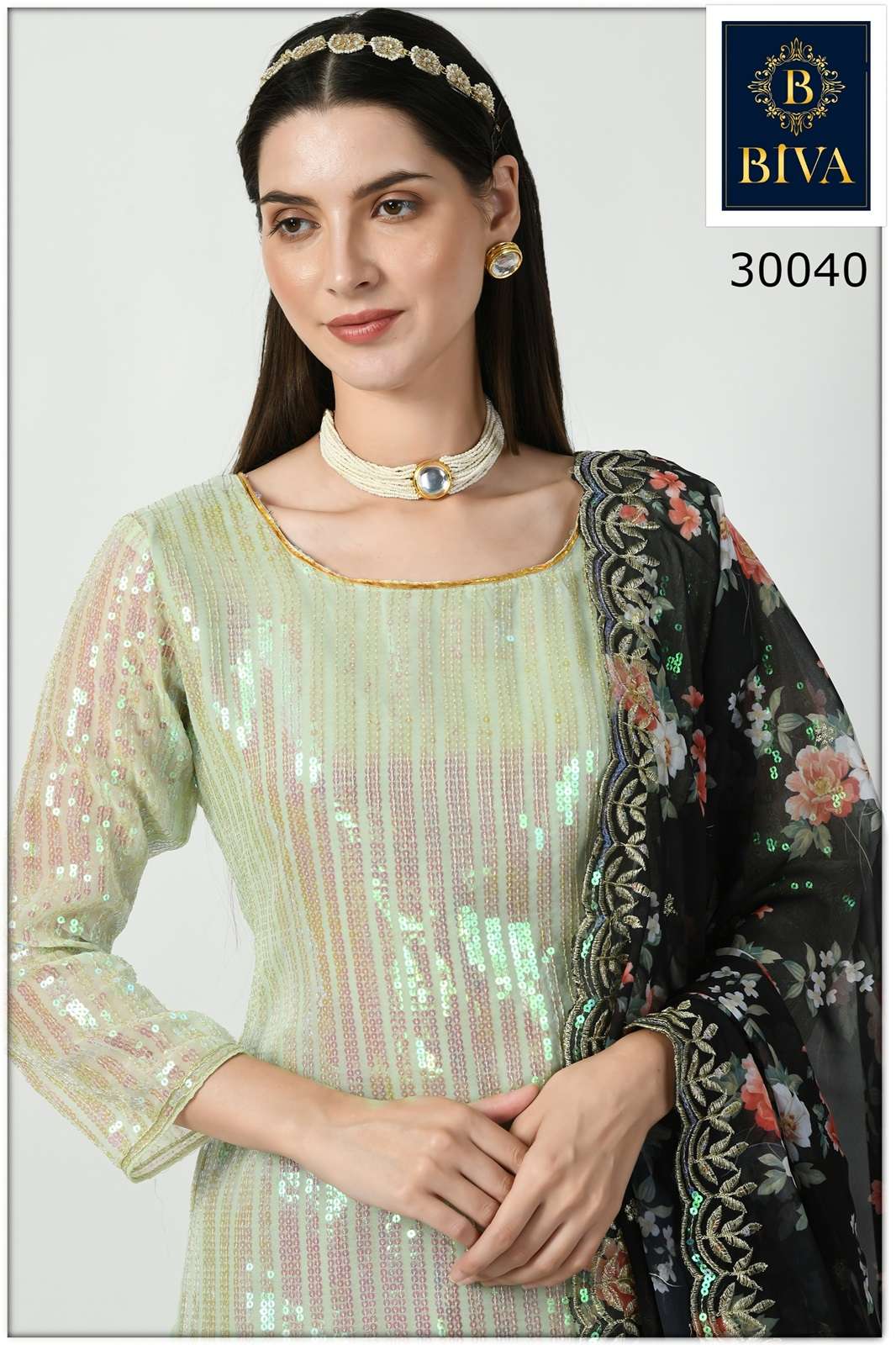 BIVA AARNA TULIP PENTS WITH HEAVY SEQUENCE KURTI PARTY WEAR SUIT