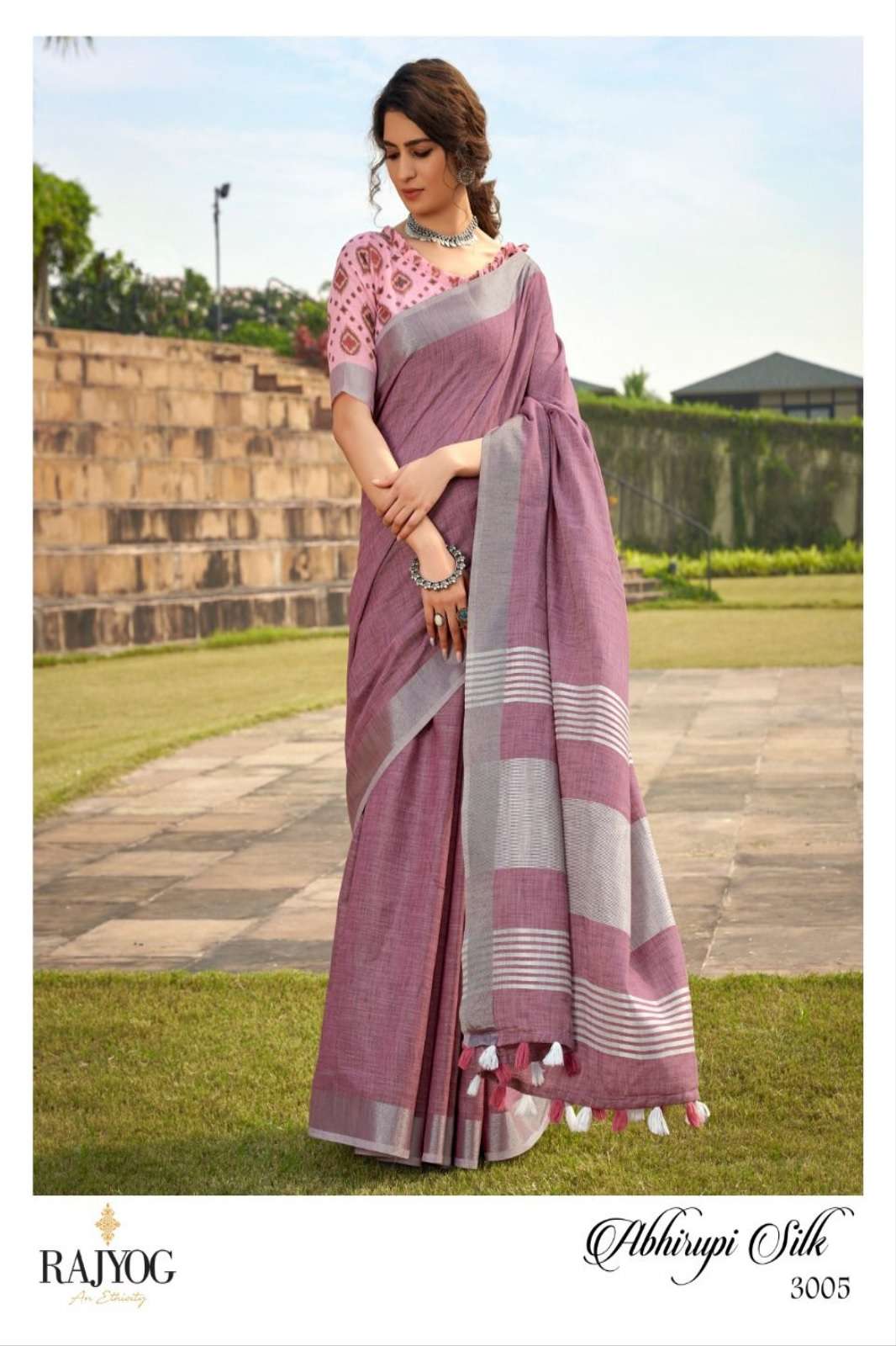 Rajyog Nitya Abhirupi Linen Silk Party wear Saree