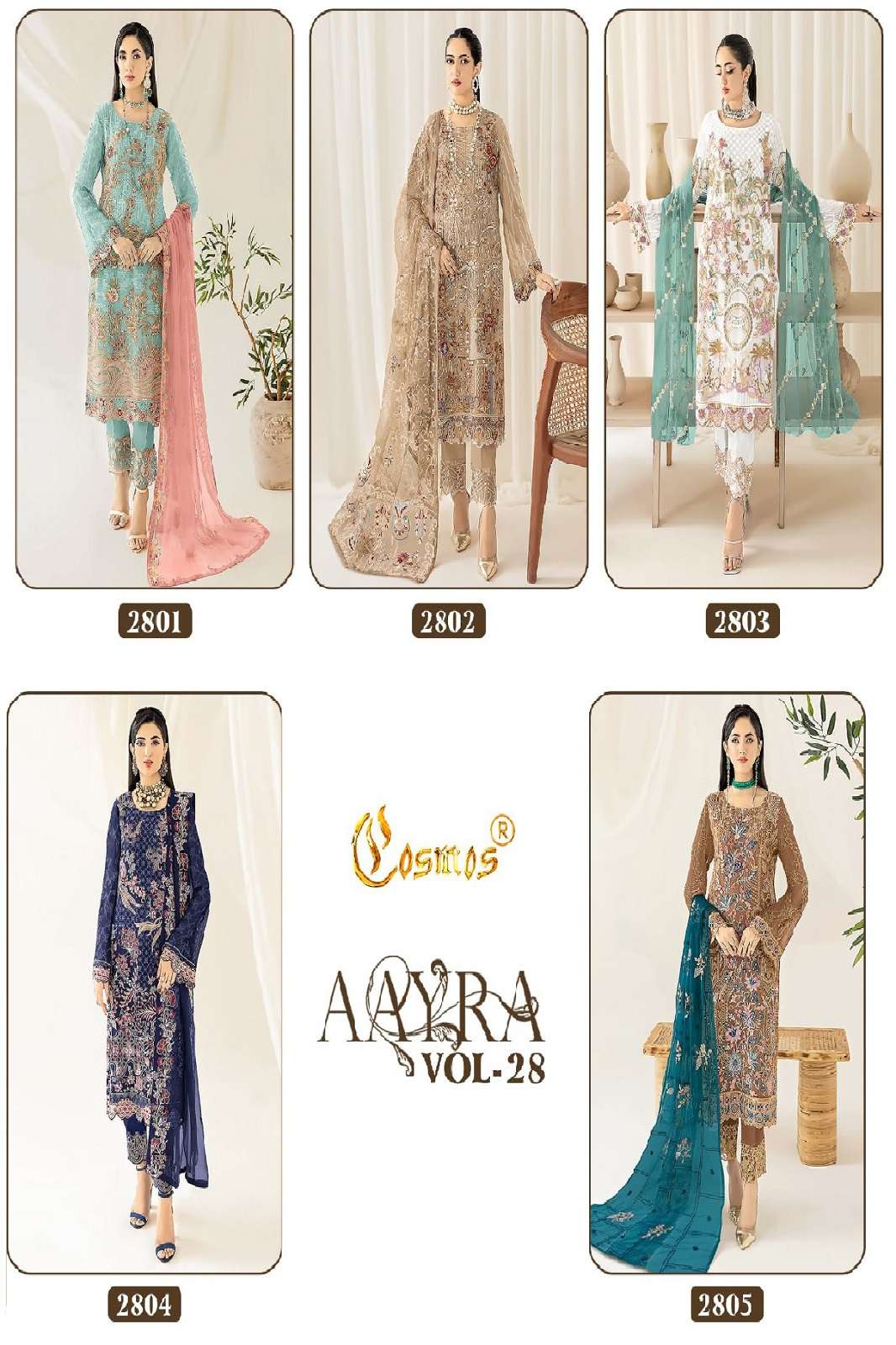 COSMOS AAYRA EXELUSIVE 28 SEMI STICHED PAKISTANI SALWAR SUIT