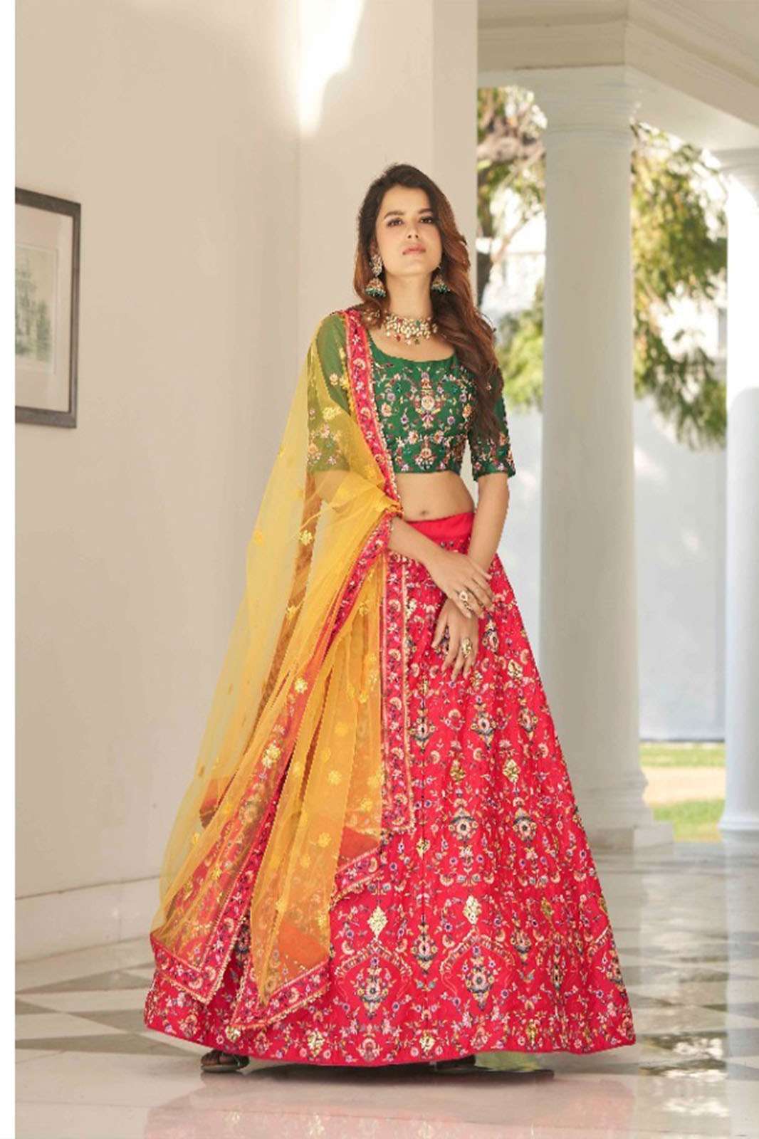 KHUSHBOO PARAMPARA VOL-1 SILK EMBROIDERED SEMI STITCHED WOMENS LEHENGA COLLECTIONS