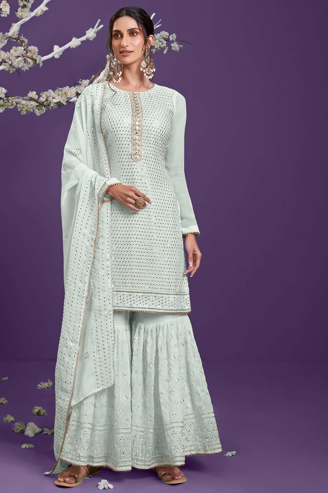 ALIZEH ZAIDA VOL-9 Heavy Thread & Sequins Embroiedery With Heavy Khatli & Handwork On Neckline suit