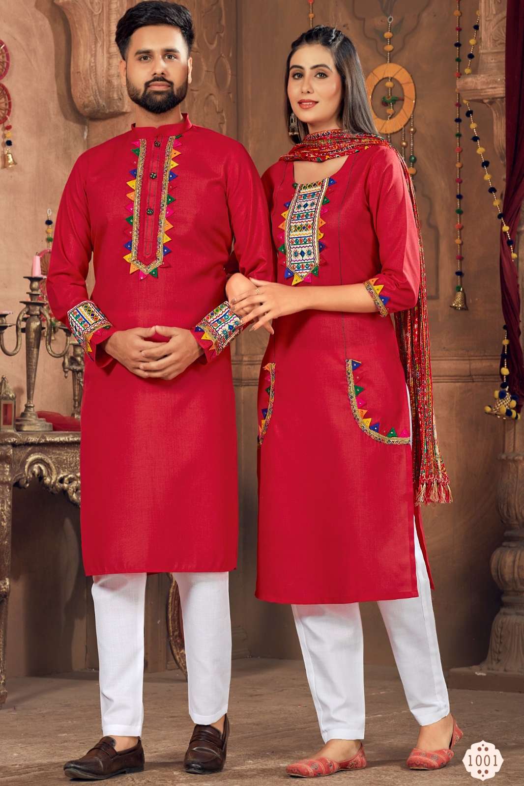 BANWARI FASHION Couple Goal Pure Cotton  With Embroidery &  Stylish Pattern with Exclusive Look.