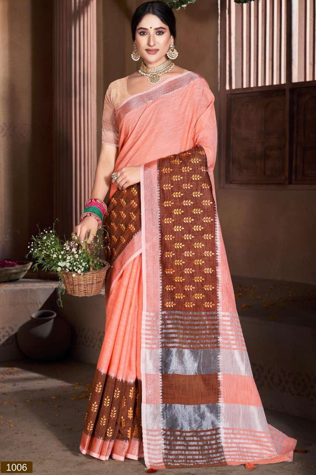 BUNAWAT COTTON CLUB  Embroidery & Woven Work and Thread Work Pallu With Tassels saree 