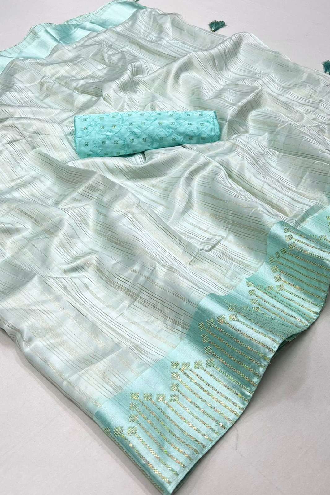 LT Fabrics SAFFRON-2 Organza With Weaving Zari & Fancy Embroidery Blouse in multicolors 