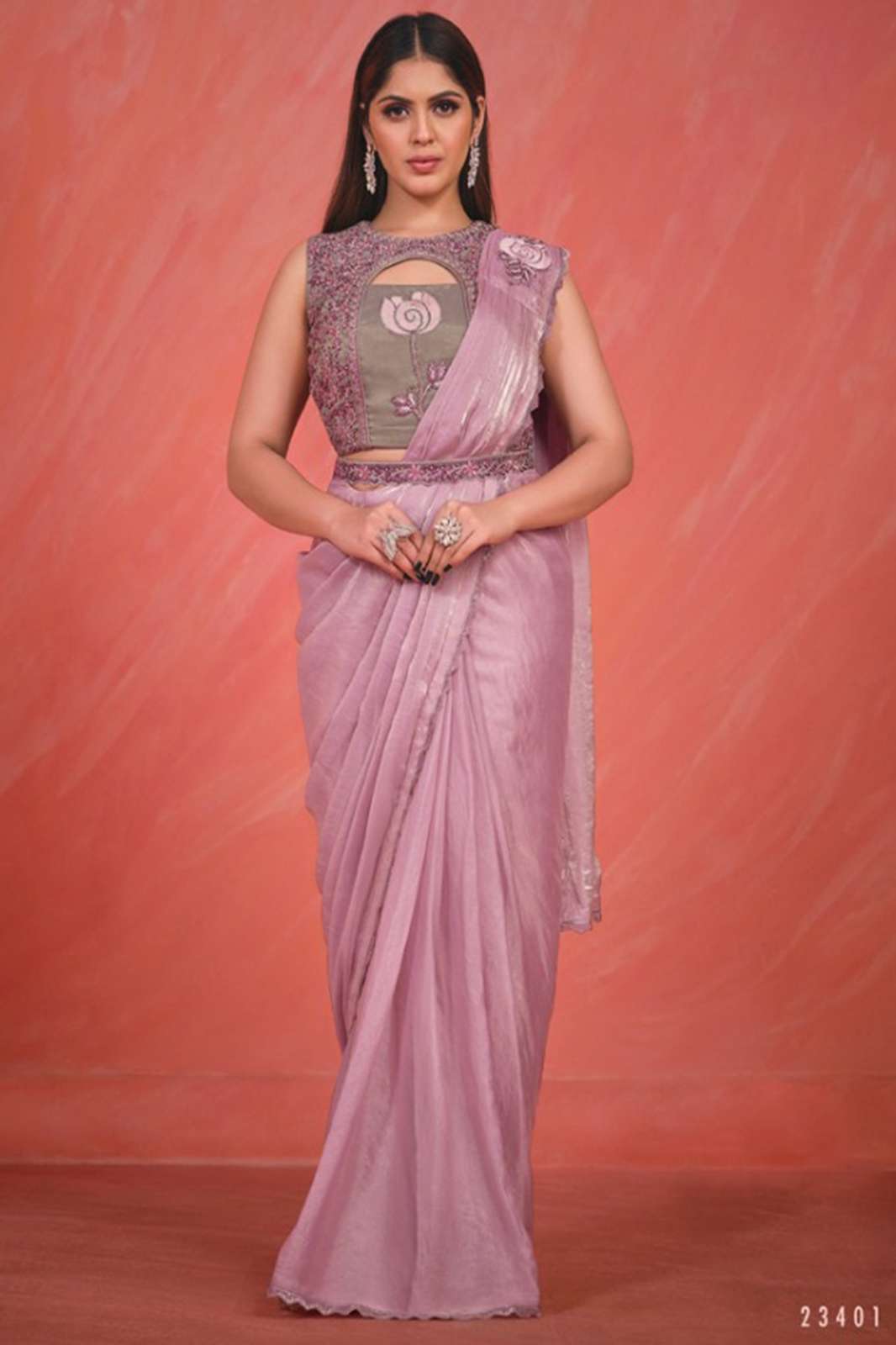MAHOTSAV ELEGANCIA cord and sequence embroidered with stone and moti with belt sarees.