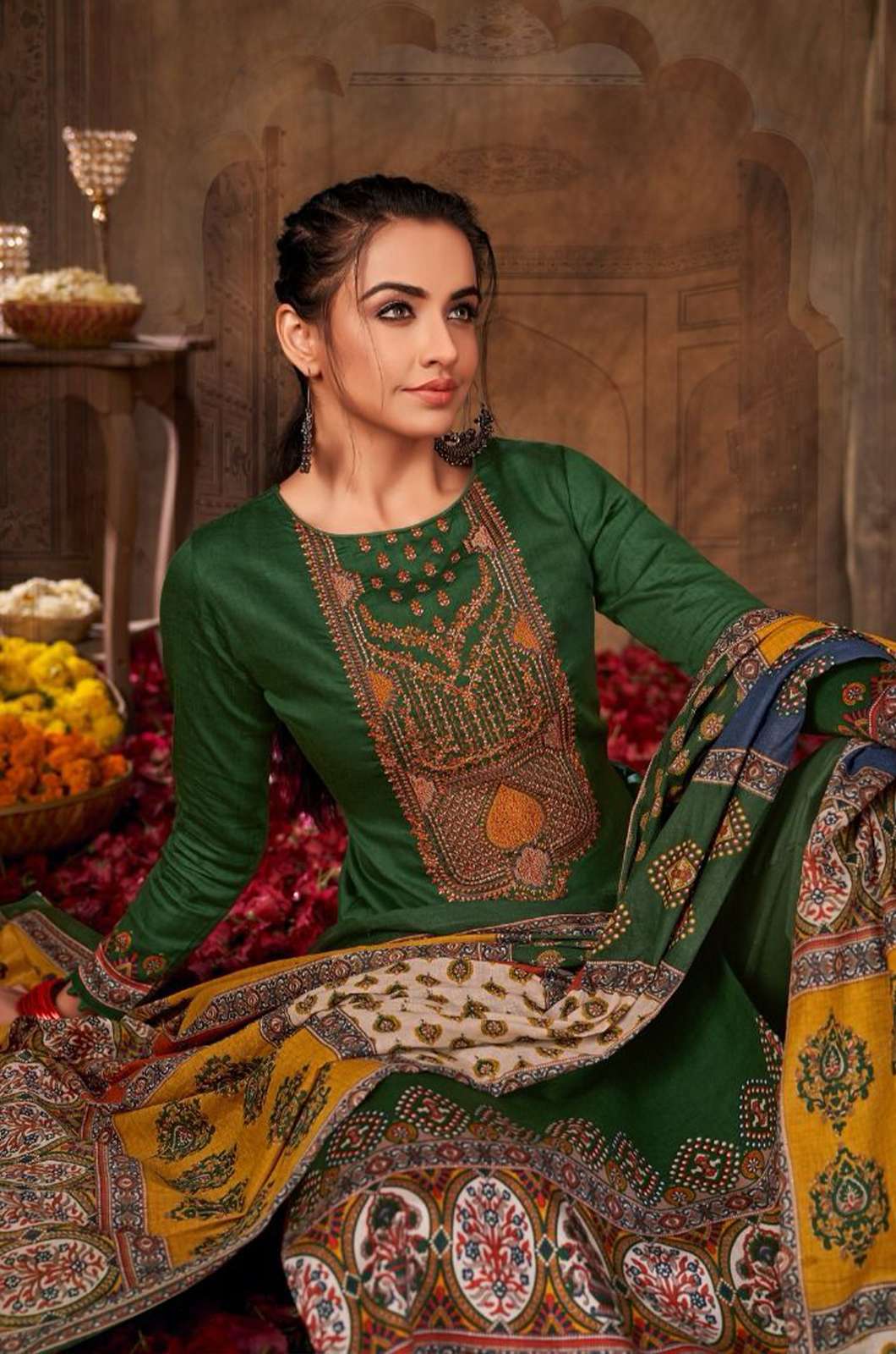 PAKIZA PRINTS VOL-11 Jam Satin with Heavy Kashmiri Neck Embroidered Suit