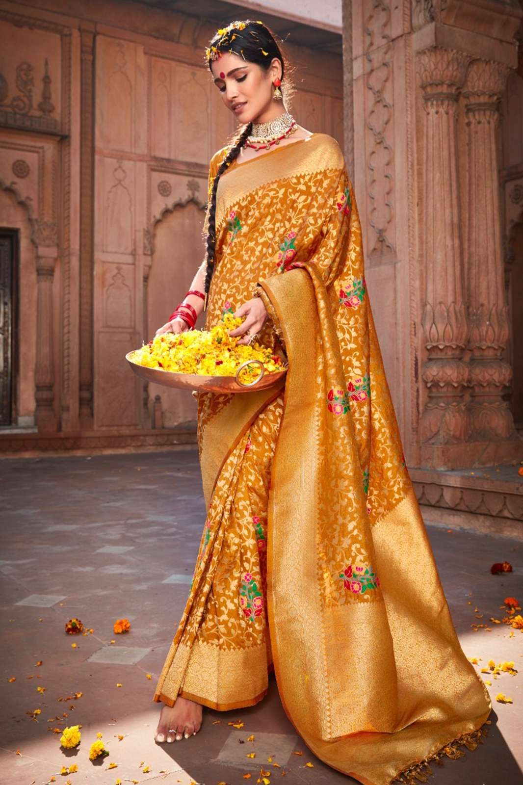 RAJPATH Aadrika  Pure Dola Silk with Hand-dying saree 