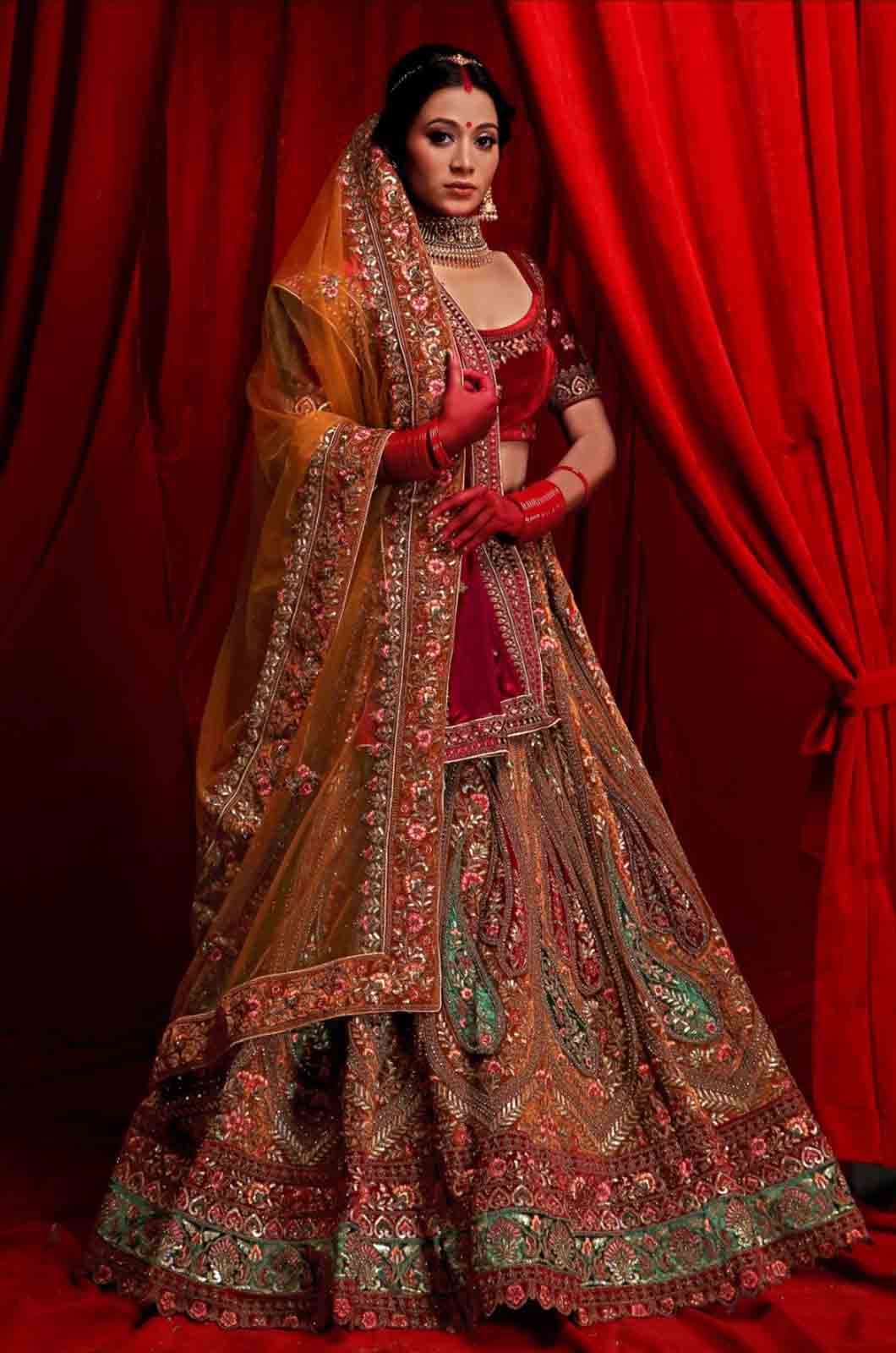 Shri Balaji Emporium 8459 Beautiful Velvet Bridal Lehenga