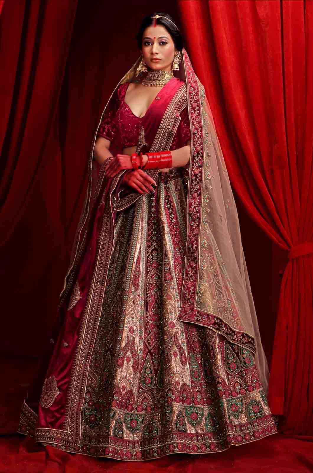 Shri Balaji Emporium 8462 Beautiful Velvet Bridal Lehenga