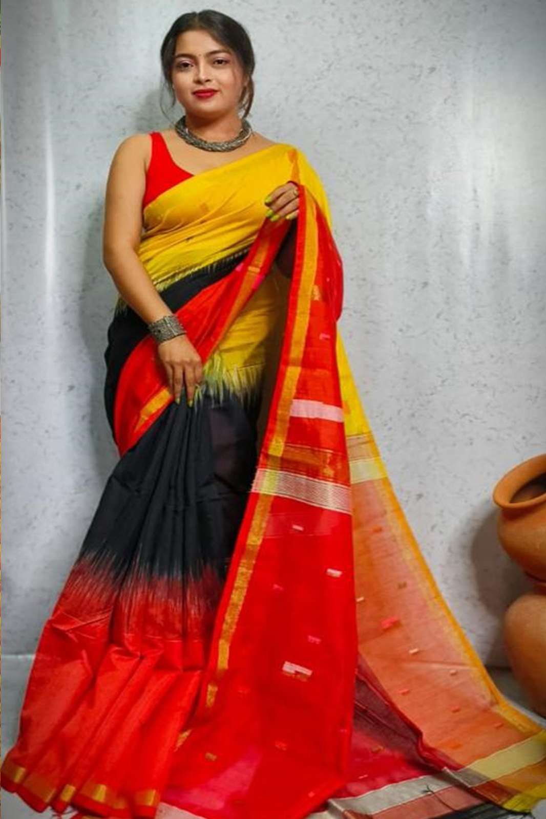 Shri Balaji Emporium 904j Cotton silk saree handloom in beautiful multi colors  saree 