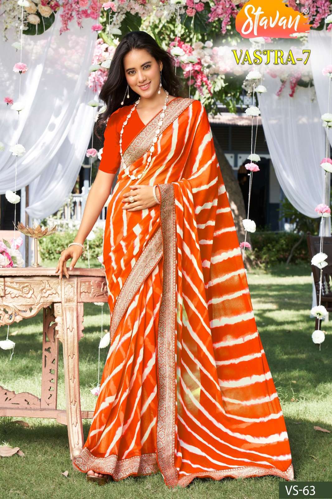 Stavan  VASTRA Vol-7 Heavy Weightless With Border And Designer Print in beautiful multicolors saree 