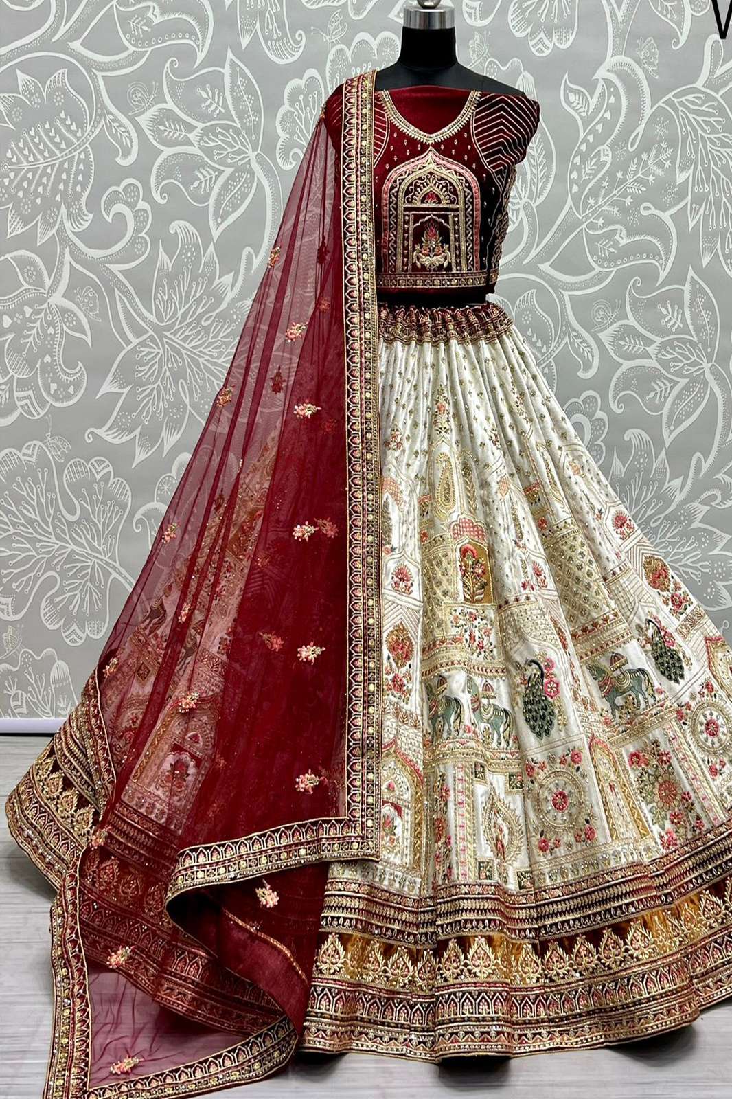 ANJANI ART 2466A TO 2466Dc  fancy embroidery zari and sequins work Multi thread embroidery Diamond work lehenga 