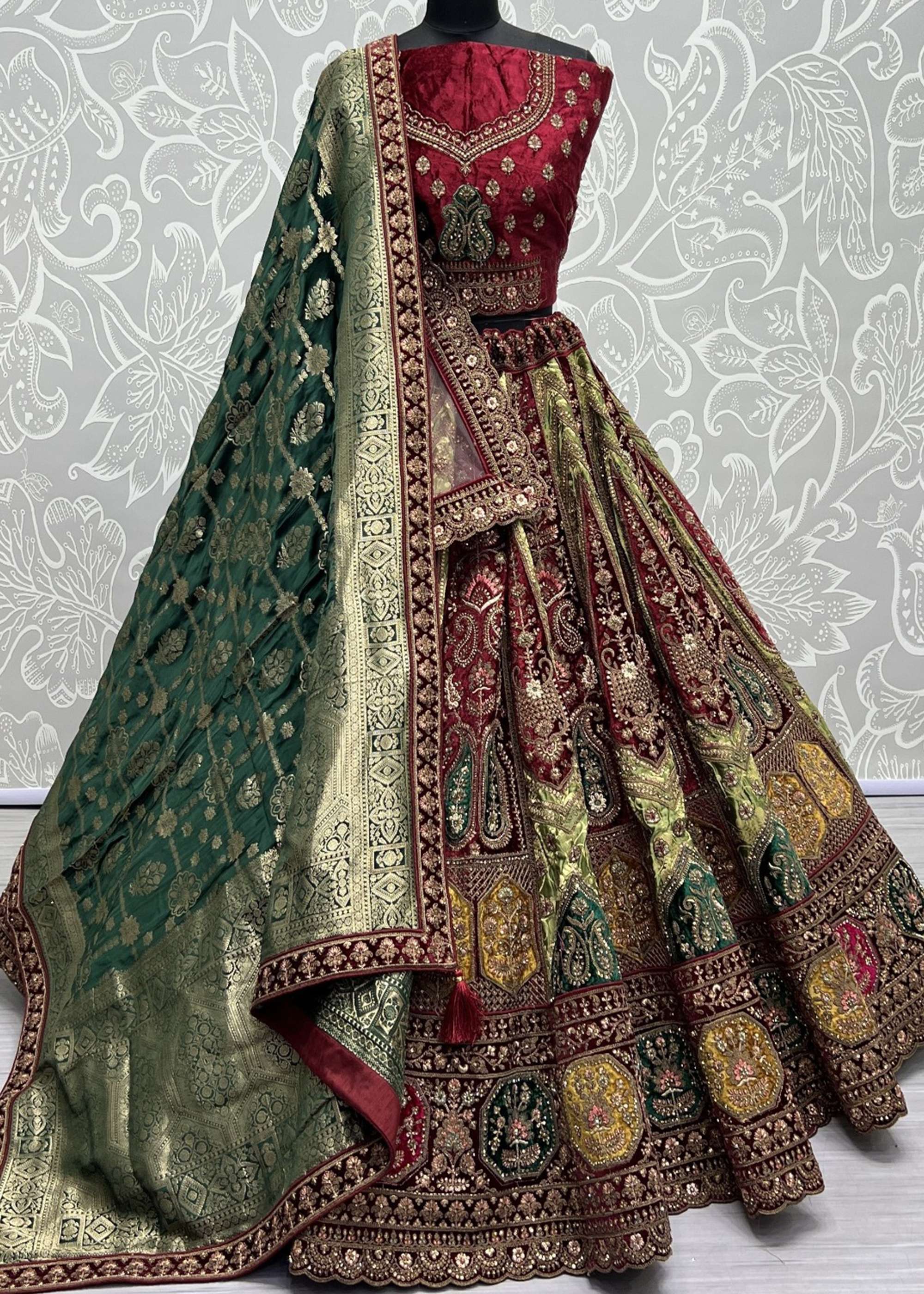 ANJANI ART 2645A TO 2645C Sequence and Diamond studded in various color patch work, Dori, Zari and Thread work 