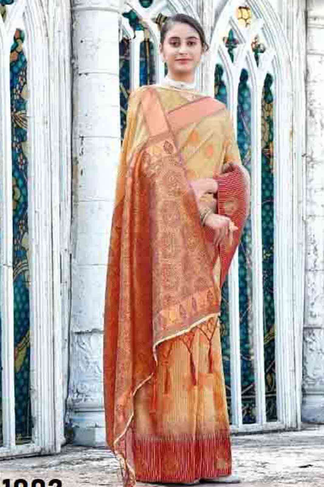 BUNAWAT AVANTI SILK  linen  Work in Banarasi Silk Saree 