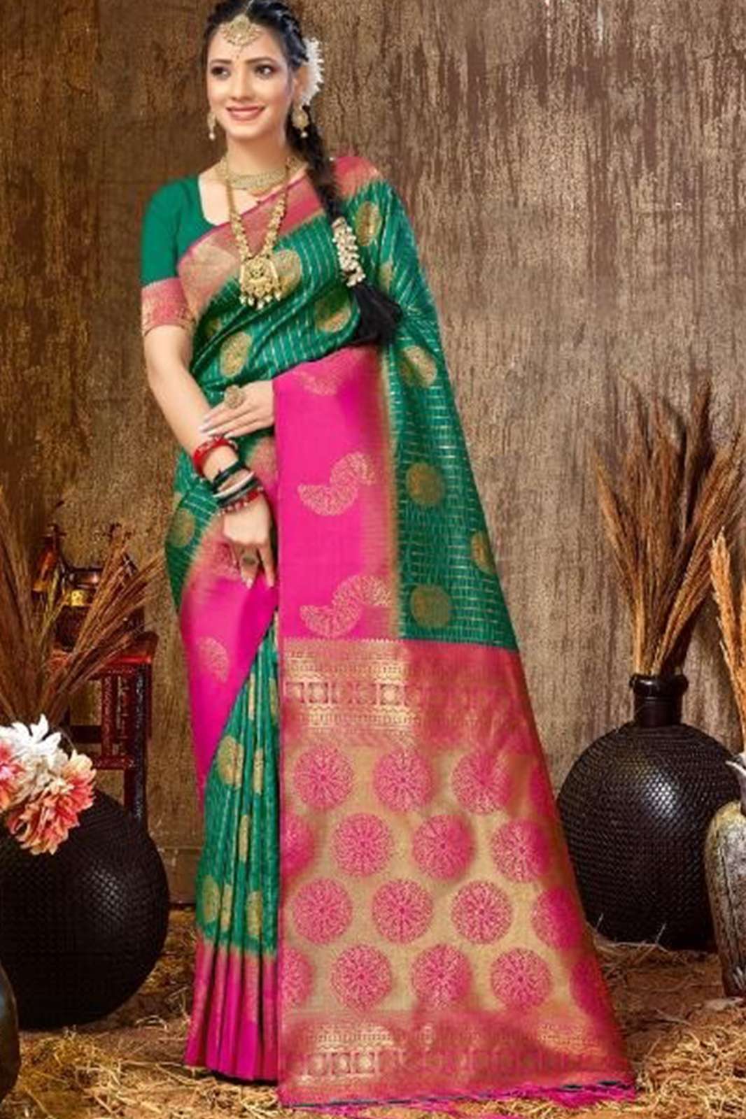 BUNAWAT VAHINI SIK  Silk Saree Banarasi soft silk saree with beautiful print in multi colors