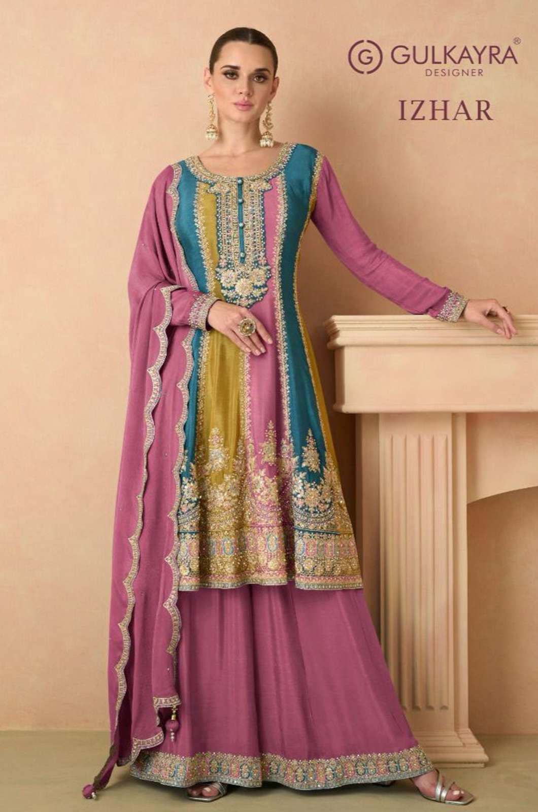 GULKAYRA IZHAR REAL CHINON SALWAR SUIT WITH EMBROIDERY WORK