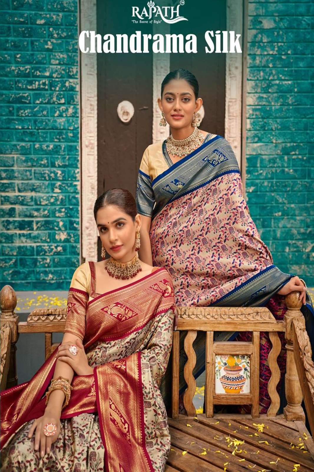 RAJPATH Chandrama Silk Pure Kanchivaram Silk Saree in Beautiful Multicolors 