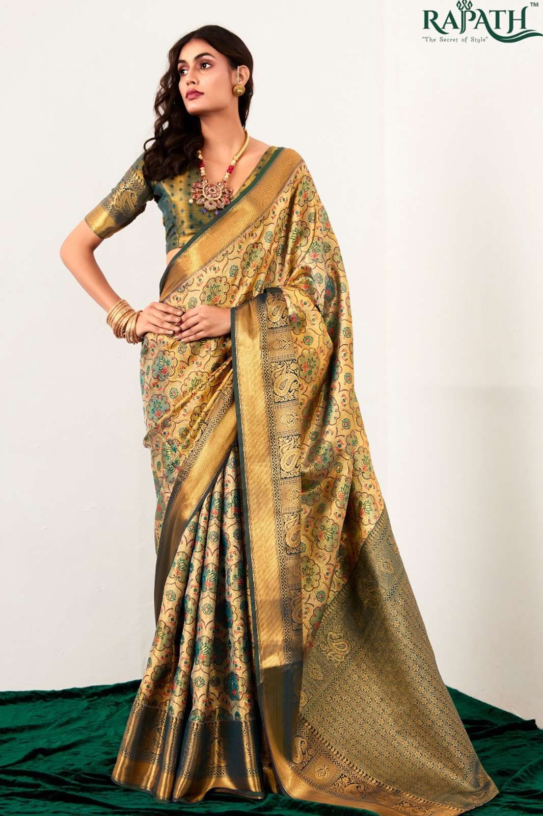 RAJPATH RACHITA PATTU Pure Dharamavaram Silk Saree In Beautiful colors 